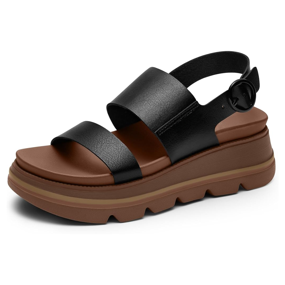 Northend Sandalias con Cuña y Plataforma Piel Suela Dentada