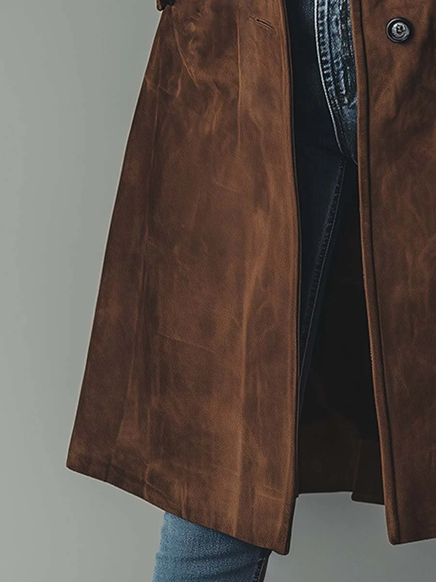 VALENZA™┃Gabardina de ante vintage