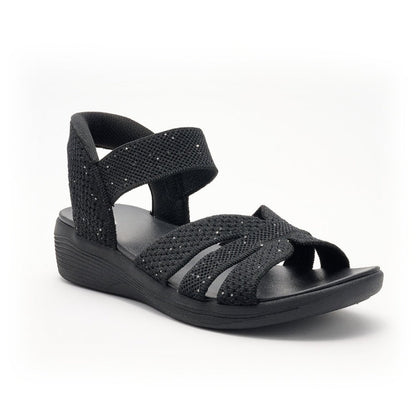 Northend Sequin Knit Women's Wedge Sandals Open-Toe Stretch Comfort