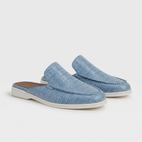 Mule piel de cocodrilo Azul | Edición Limitada