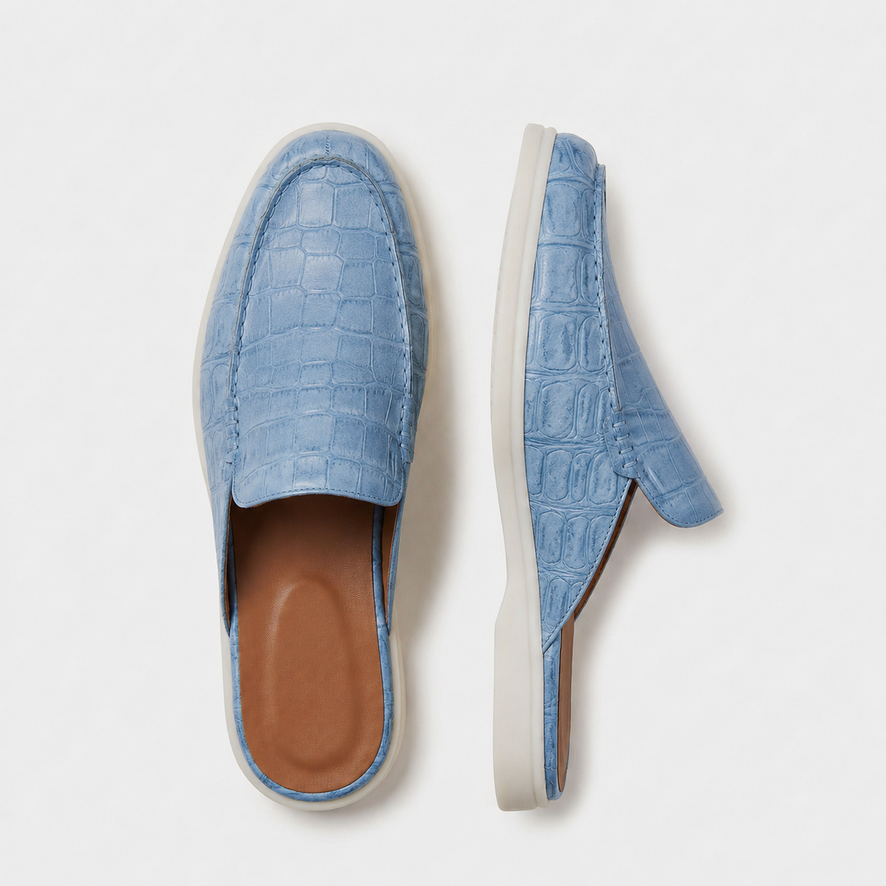 Mule piel de cocodrilo Azul | Edición Limitada