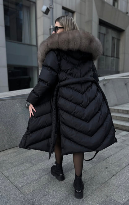 ARIA FROST™ | Elegante chaqueta con cuello de piel sintética