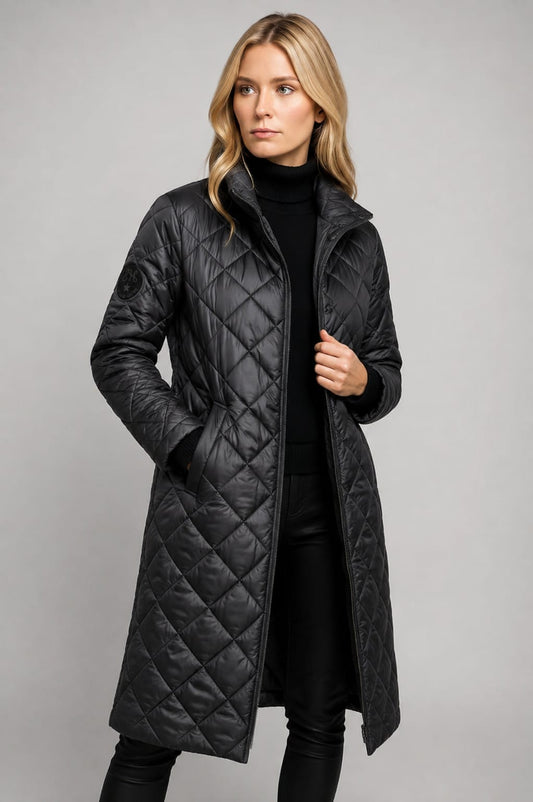 LUPARD–Abrigo acolchado reversible con forro de leopardo