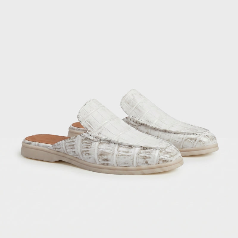 The Aurea Visconti Yacht Mules con Grabado de Cocodrilo