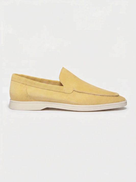 Amalfi Yacht Mocasines de Ante Suave para Hombre - Amarillo