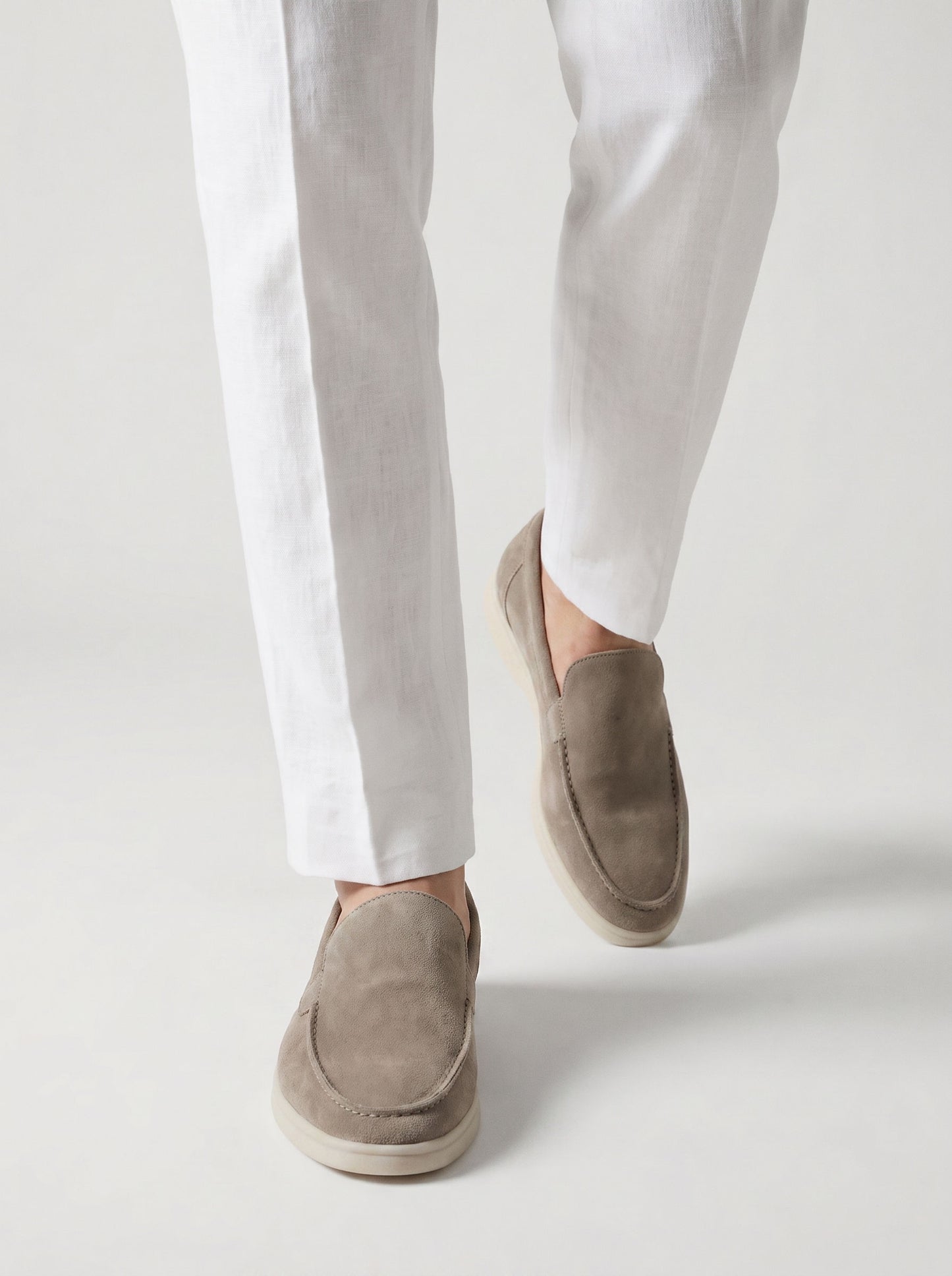 AMALFI Mocasines Yacht de Ante para Hombre en Gris Claro