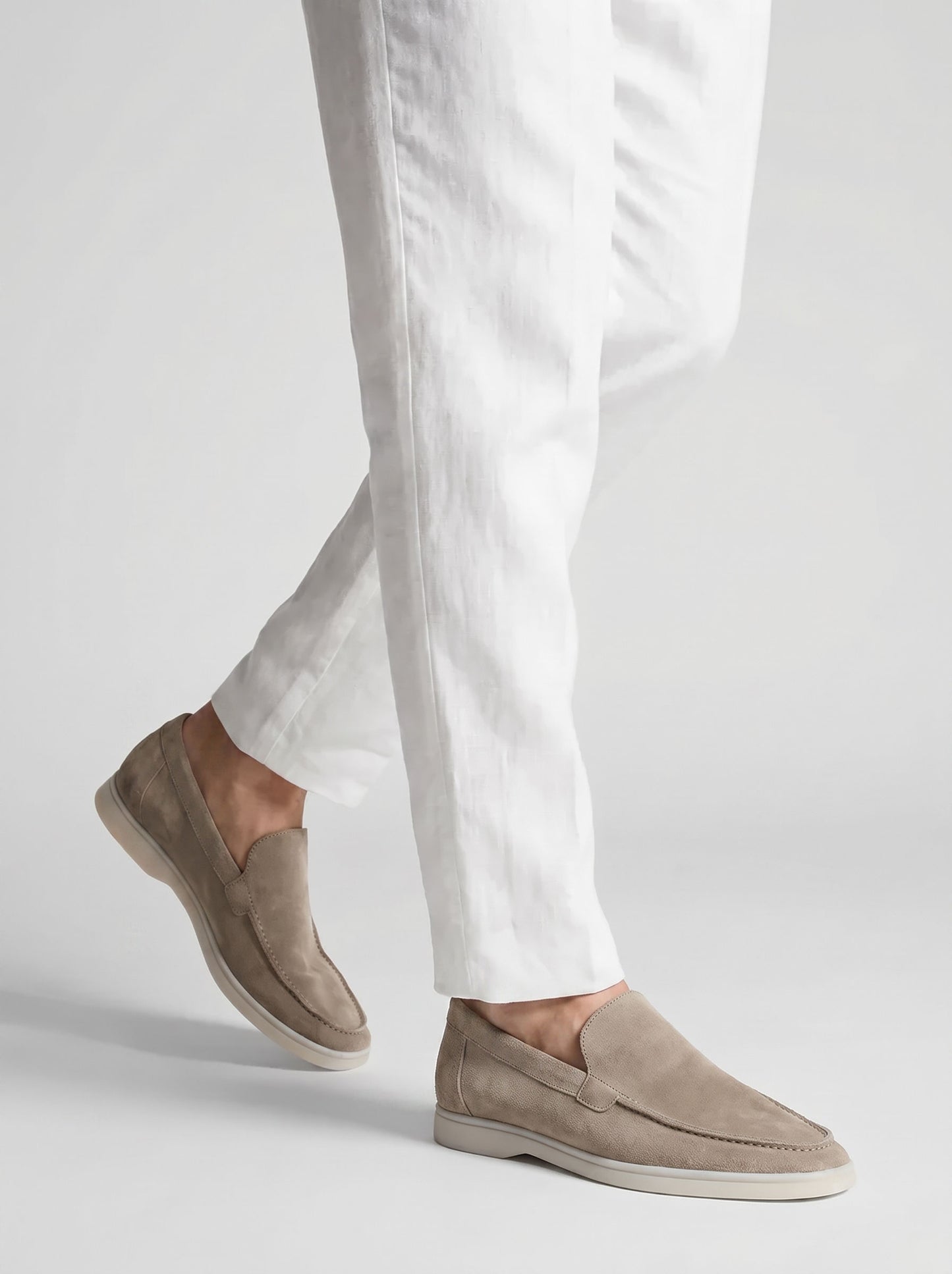 AMALFI Mocasines Yacht de Ante para Hombre en Gris Claro