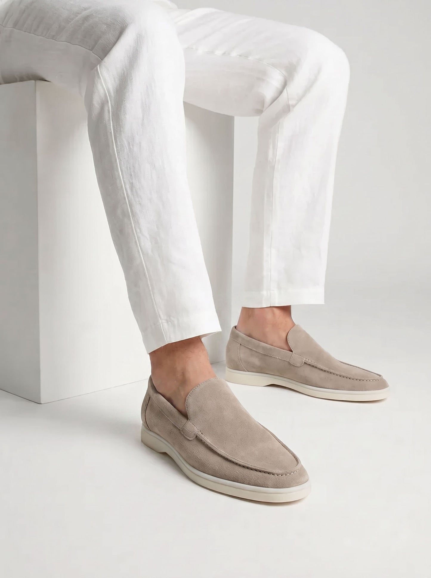 AMALFI Mocasines Yacht de Ante para Hombre en Gris Claro