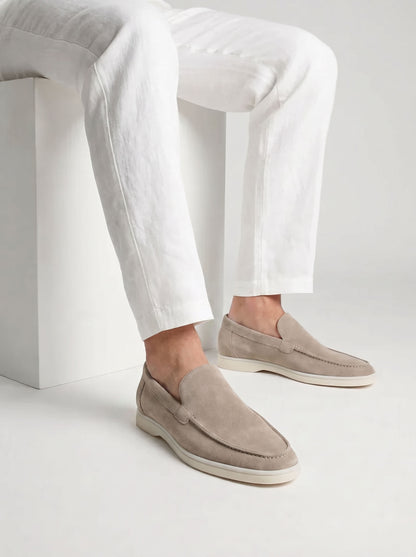 AMALFI Mocasines Yacht de Ante para Hombre en Gris Claro