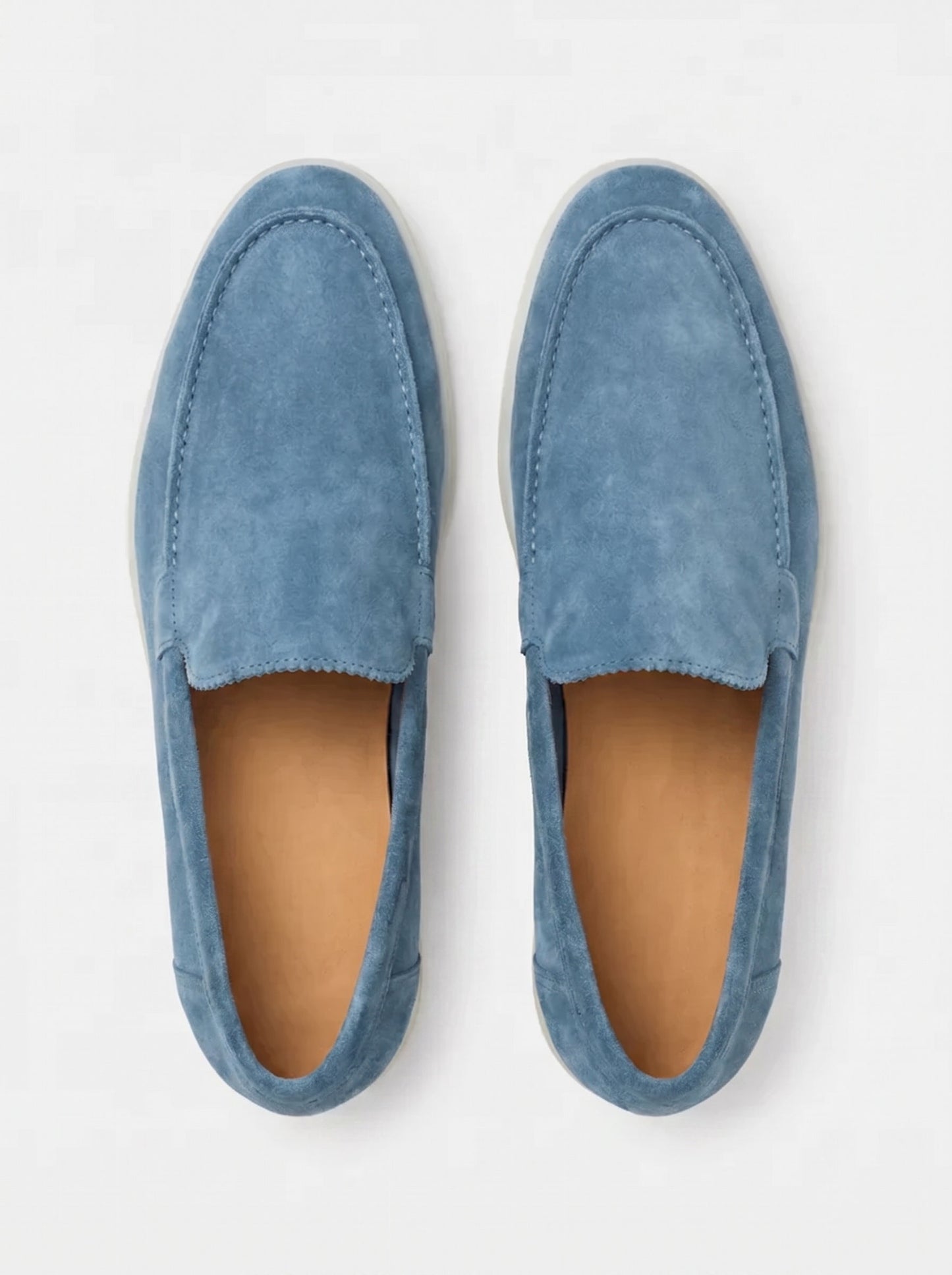 AMALFI Talisman Yacht Loafers in Sapphire Blue Suede Leather