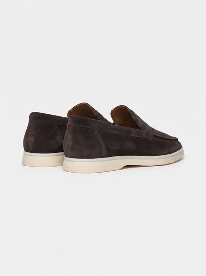 AMALFI Mocasines Náuticos Talisman de Ante Premium, Gris Cálido