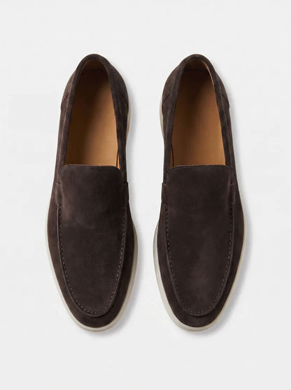 AMALFI Mocasines Náuticos Talisman de Ante Premium, Gris Cálido