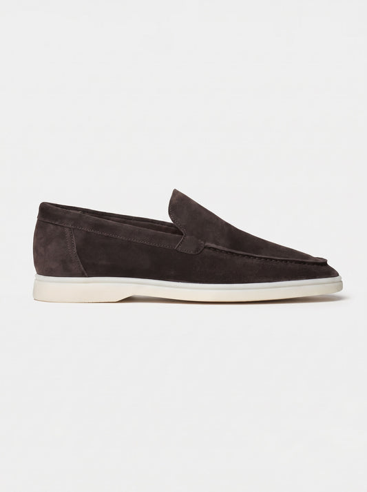AMALFI Mocasines Náuticos Talisman de Ante Premium, Gris Cálido