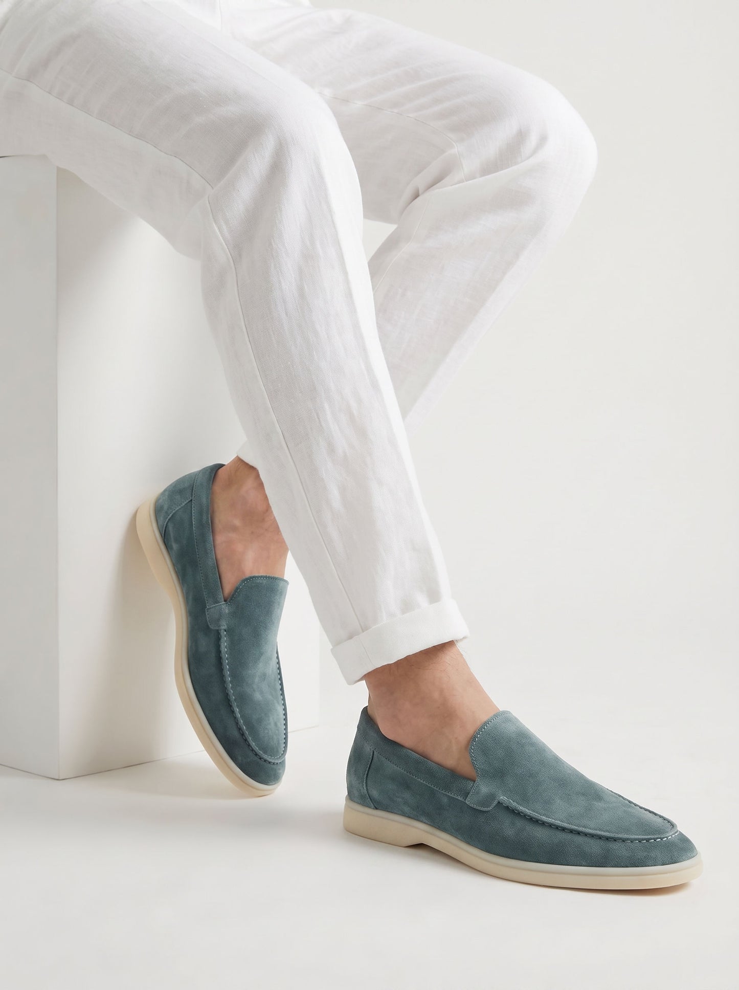 Mocasines Náuticos Amalfi Talisman de Ante en Verde Salvia