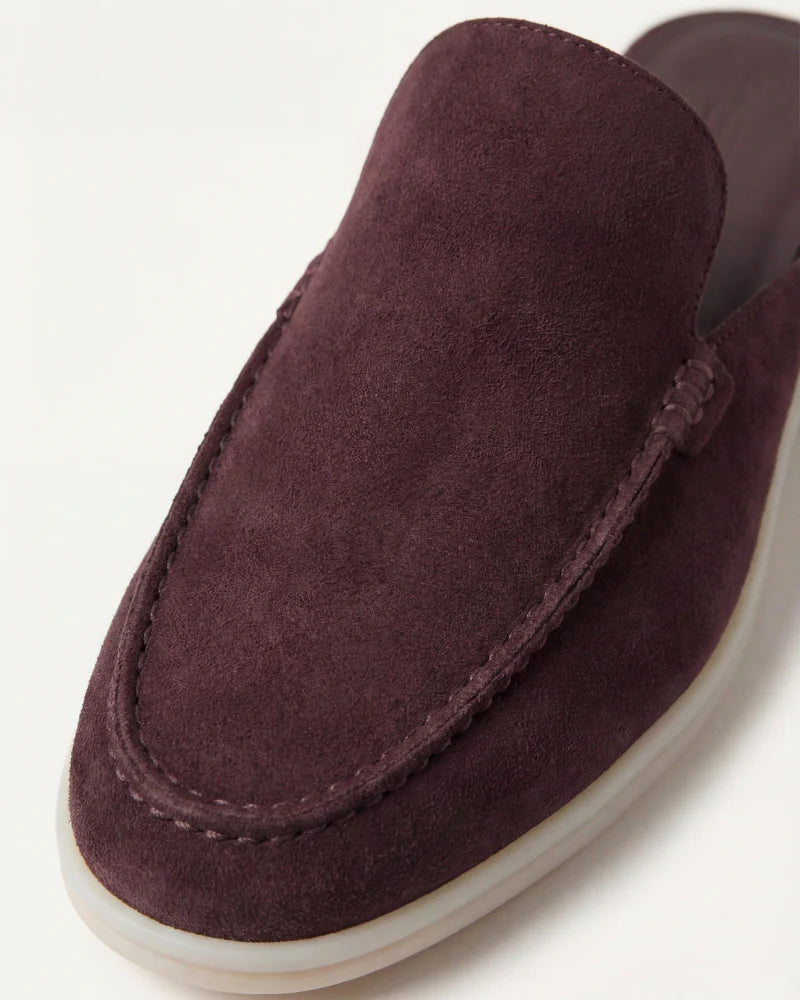 The Aurea Yacht Mule Suede Loafers Coffee