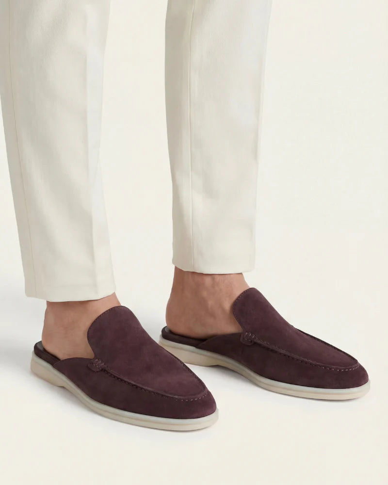 The Aurea Yacht Mule Suede Loafers Coffee