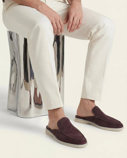 The Aurea Yacht Mule Suede Loafers Coffee