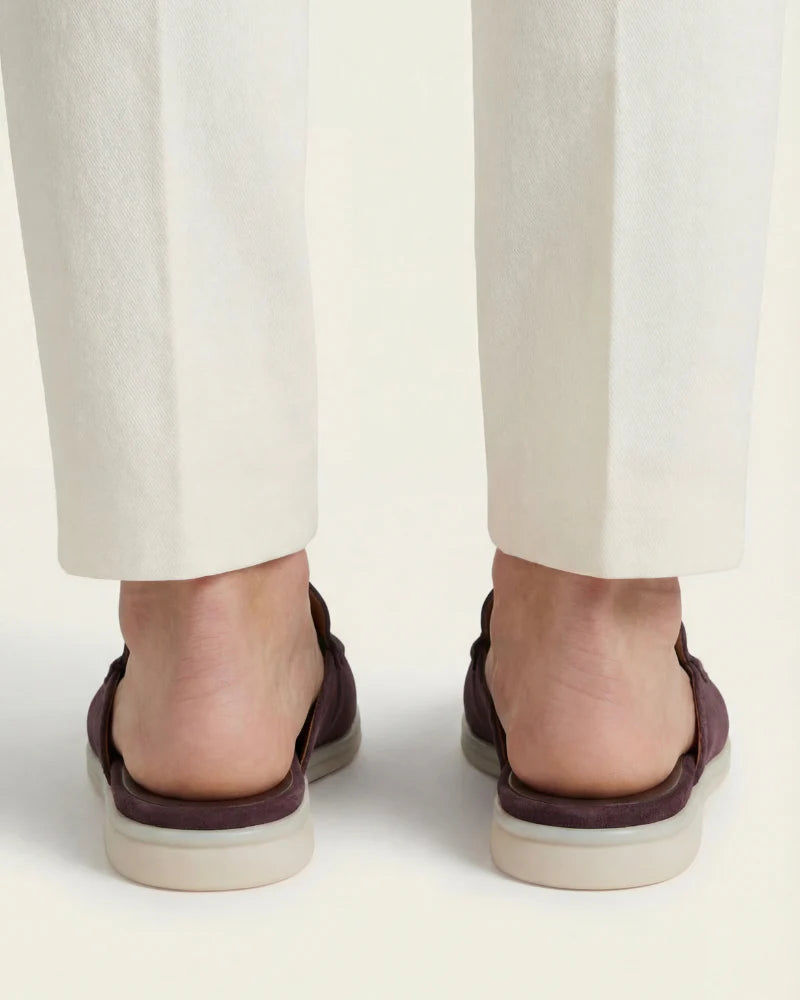 The Aurea Yacht Mule Suede Loafers Coffee
