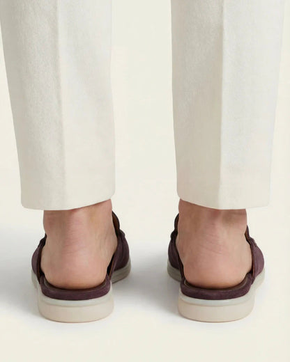 The Aurea Yacht Mule Suede Loafers Coffee