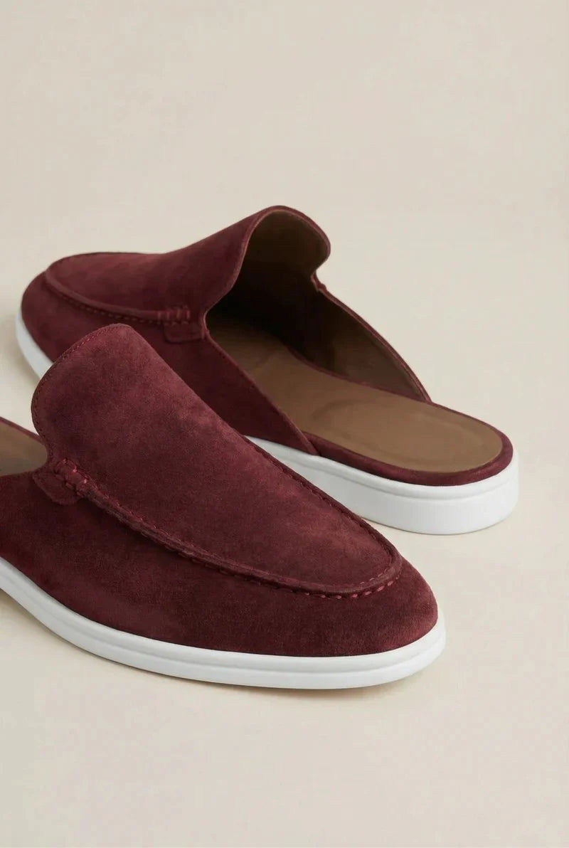THE AUREA Yacht Mule Zapatillas de Ante Burdeos