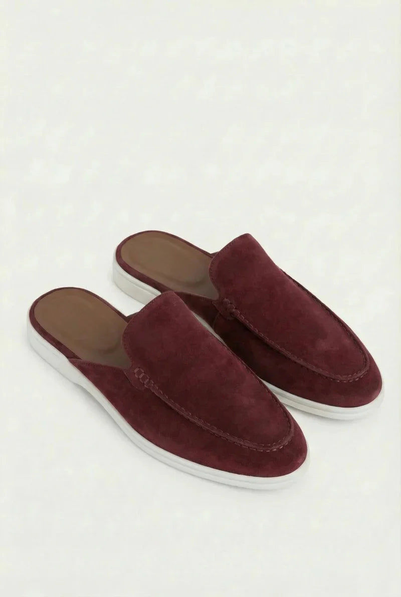 THE AUREA Yacht Mule Zapatillas de Ante Burdeos