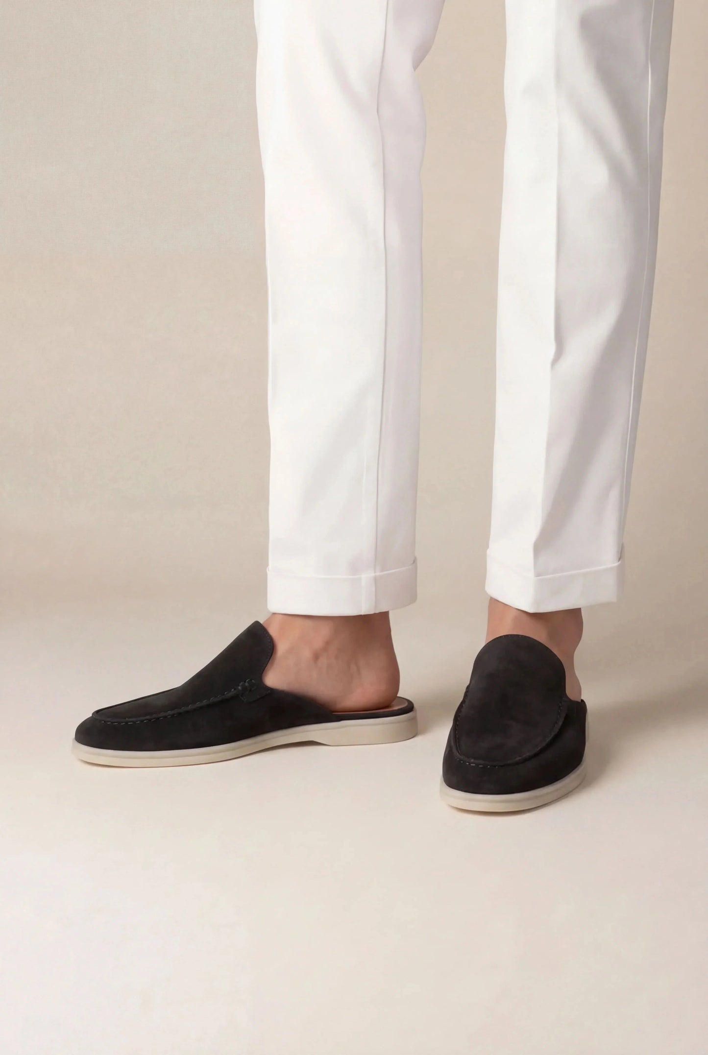 The Aurea Yacht Suede Mule Slip-On Black
