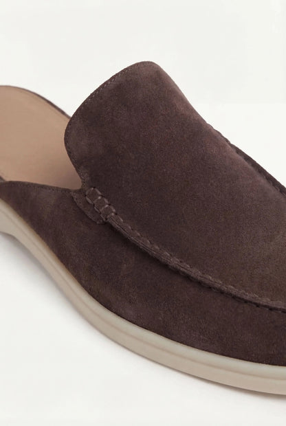 THE AUREA Mules Yacht de Ante Marrón Slip-On