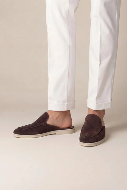 THE AUREA Mules Yacht de Ante Marrón Slip-On