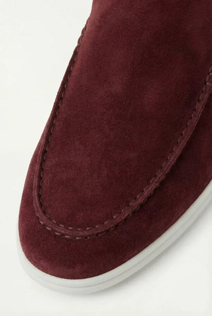 THE AUREA Yacht Mule Zapatillas de Ante Burdeos