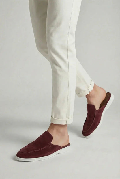 THE AUREA Yacht Mule Zapatillas de Ante Burdeos