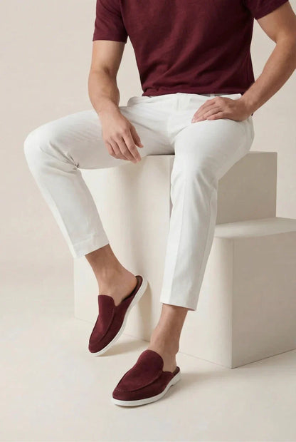 THE AUREA Yacht Mule Zapatillas de Ante Burdeos
