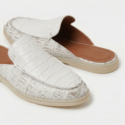 The Aurea Visconti Yacht Mules con Grabado de Cocodrilo