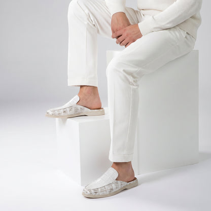 The Aurea Visconti Yacht Mules con Grabado de Cocodrilo