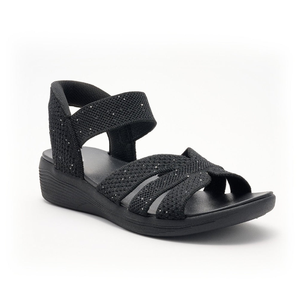 Northend Sequin Knit Women's Wedge Sandals Open-Toe Stretch Comfort