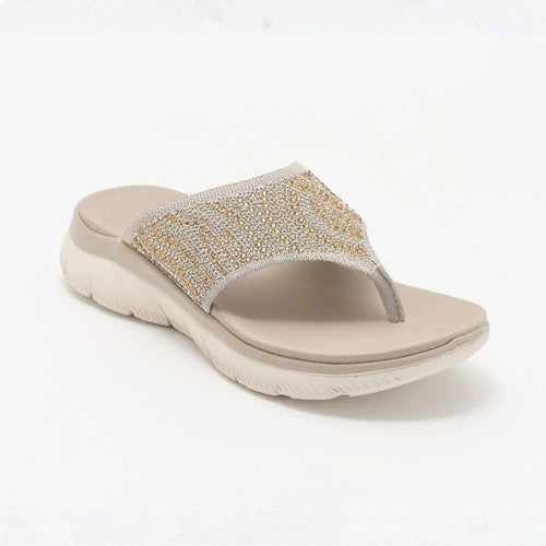 Northend Stella Sandalias de Tanga de Punto Cristal Cómodas Mujer