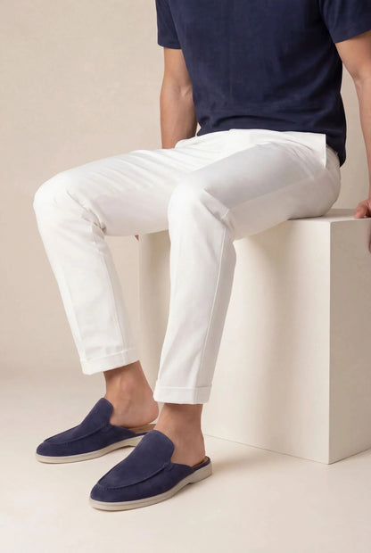Max Clara Yacht Mule Slip-on Zapatos de Ante Marino