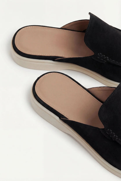 Max Clara Yacht Mule Slip-on de Ante Negro