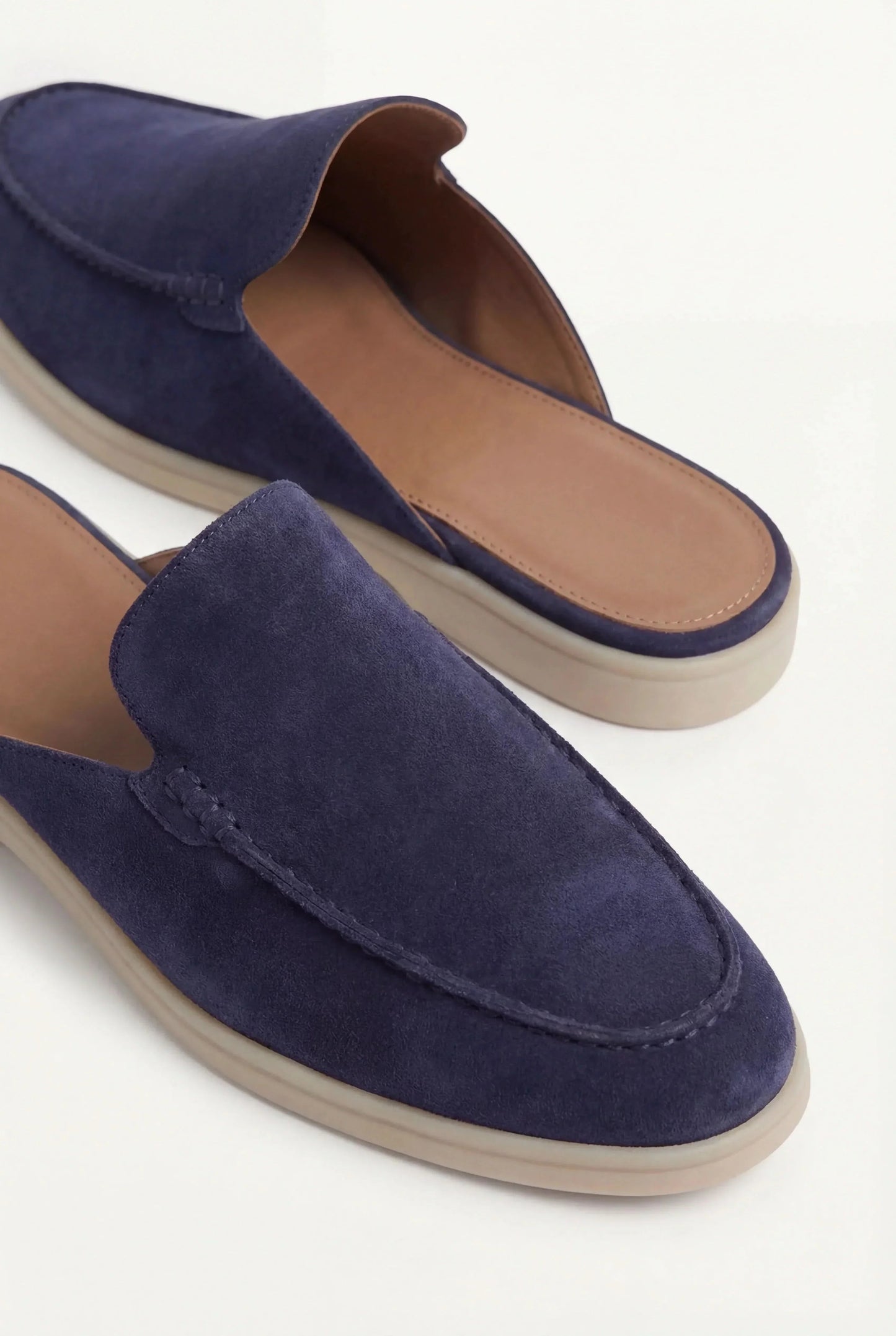 Max Clara Yacht Mule Slip-on Zapatos de Ante Marino