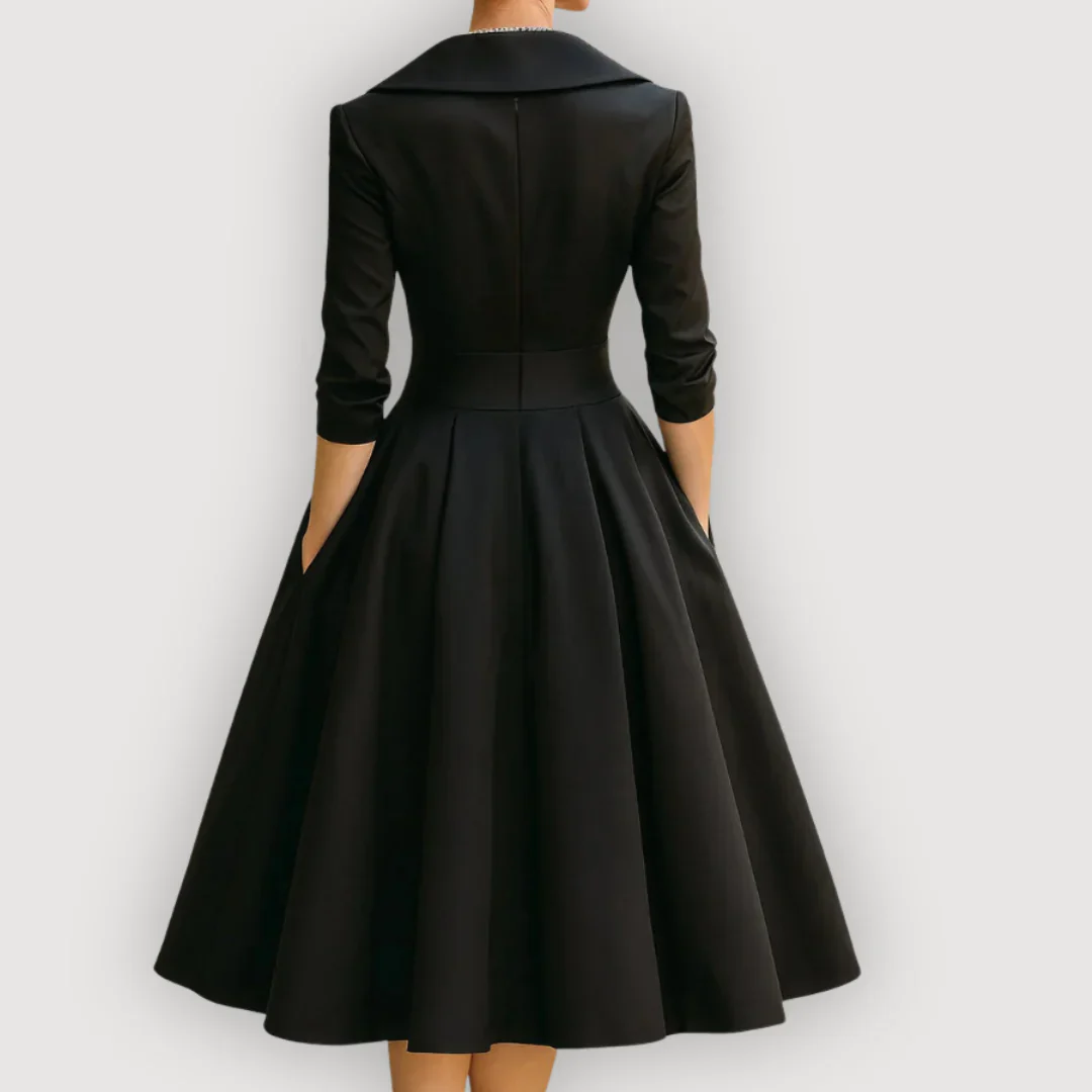 ÉVORA™┃ Vestido satinado elegante con corte clásico