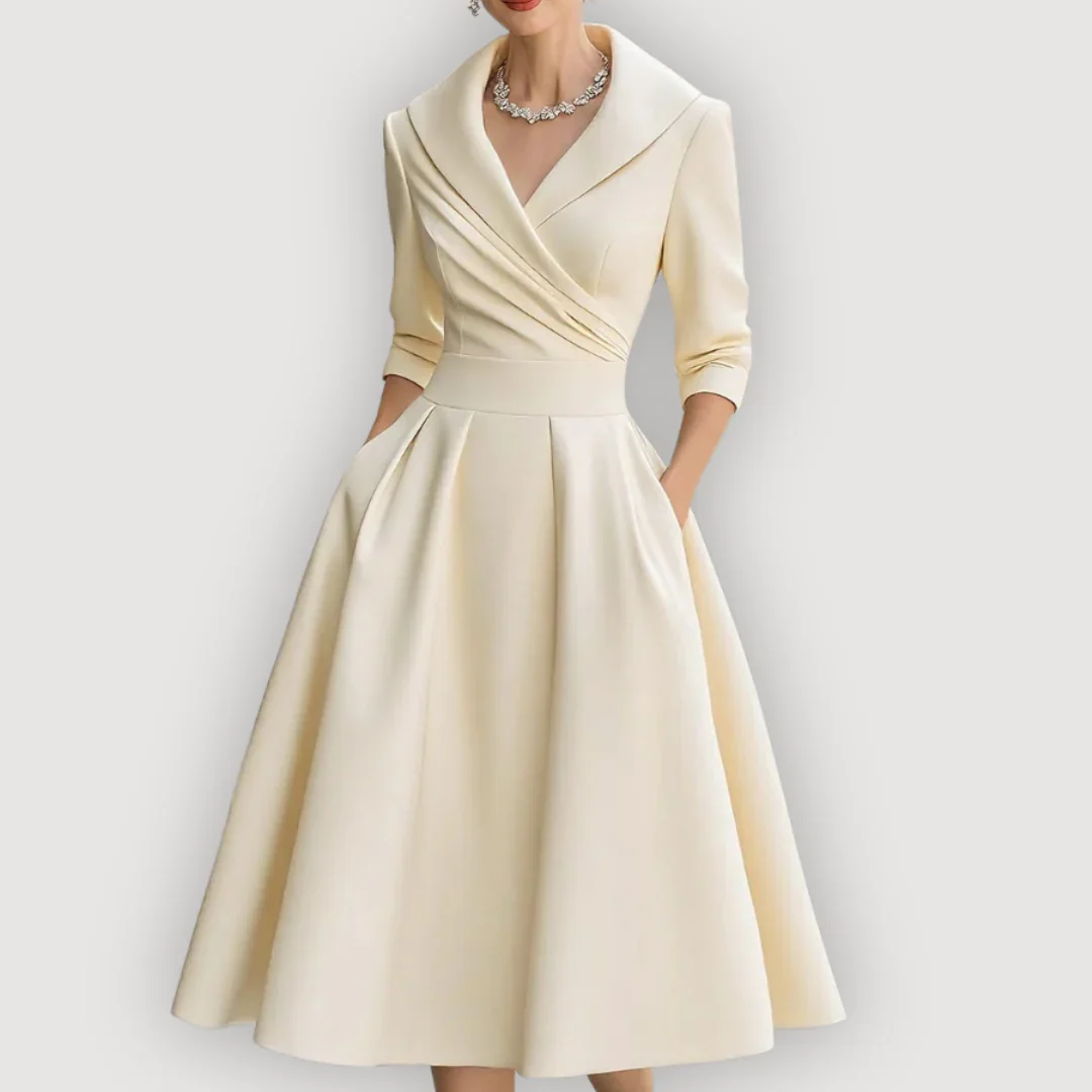ÉVORA™┃ Vestido satinado elegante con corte clásico