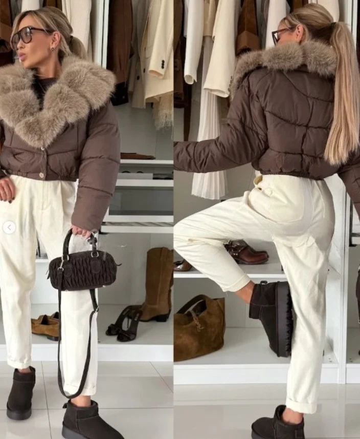 LYRA FUR™ – Abrigo corto elegante con cuello de piel sintética