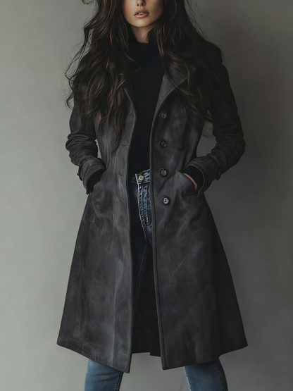VALENZA™┃Gabardina de ante vintage