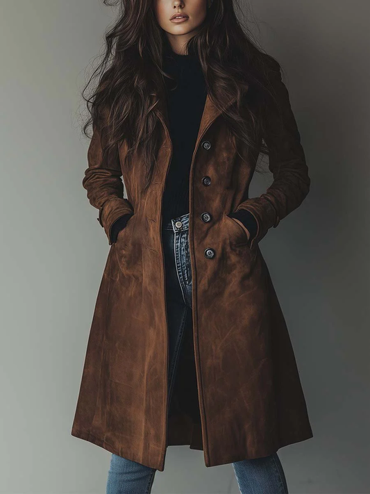 VALENZA™┃Gabardina de ante vintage