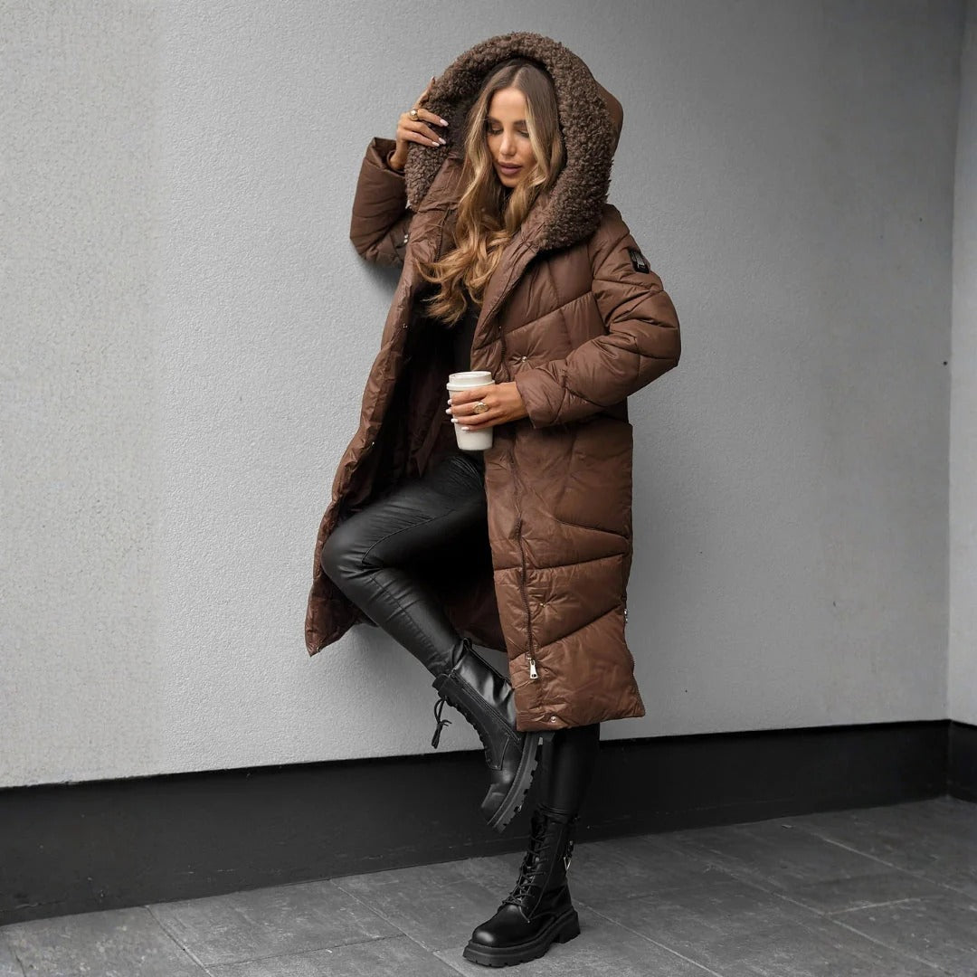 ARIA NORD™  | Abrigo acolchado con capucha elegante invernal
