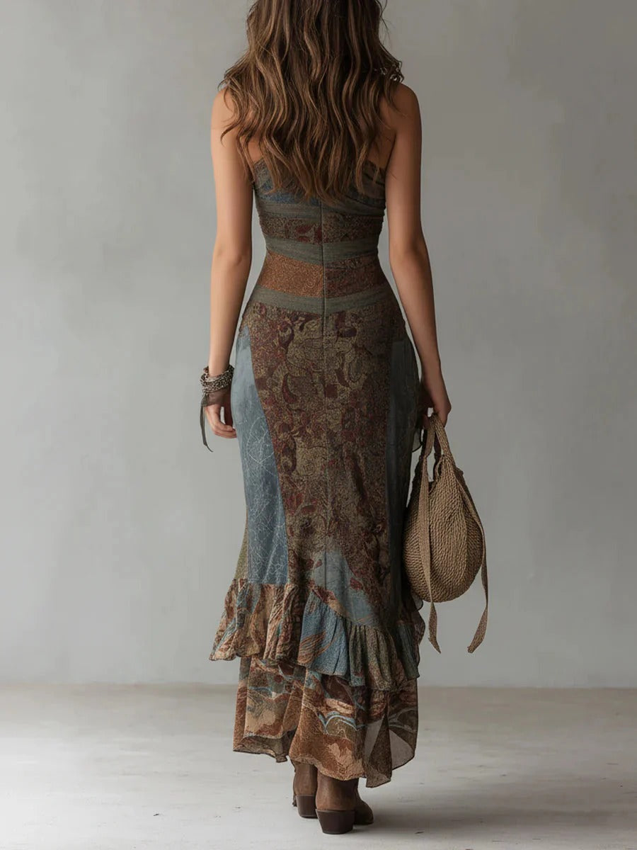 VELARIS™┃Vestido Asimétrico con Estampado Étnico