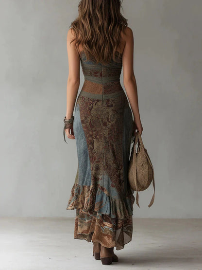 VELARIS™┃Vestido Asimétrico con Estampado Étnico
