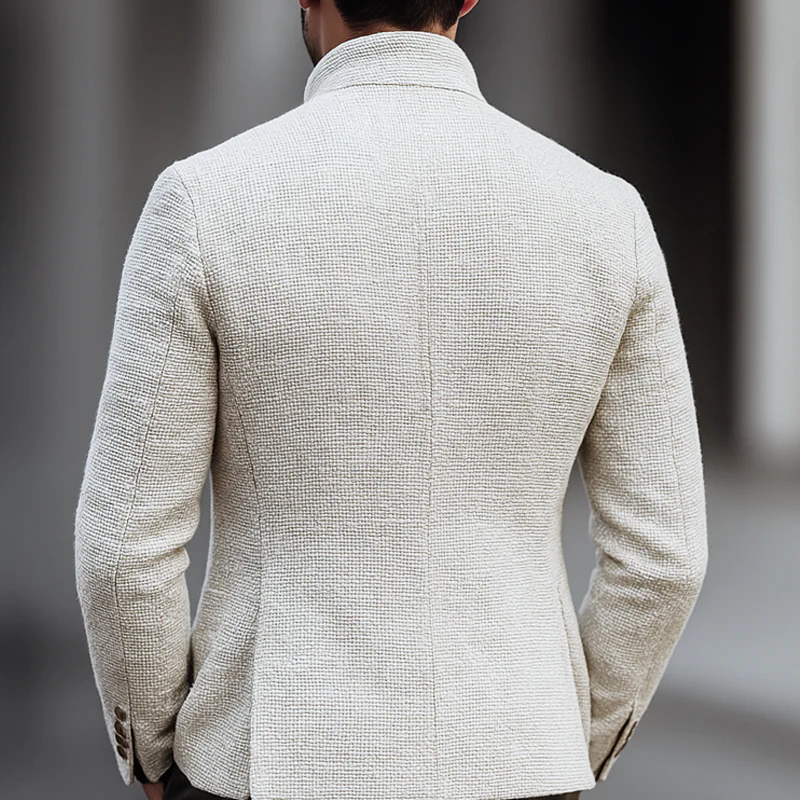 MILANO™ ┃Chaqueta informal de tweed liso con cuello alto