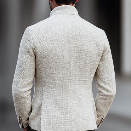 MILANO™ ┃Chaqueta informal de tweed liso con cuello alto