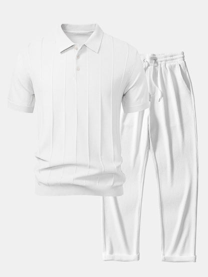 CORVANI™ |  Camisa Polo y Pantalones con Acanalado